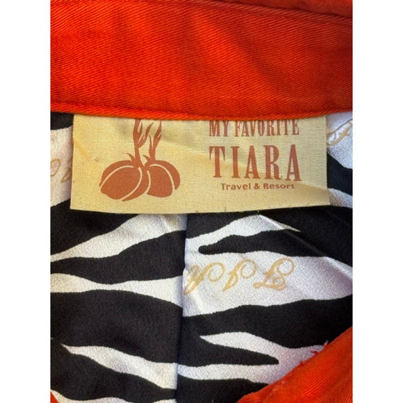Vintage Red Cotton Trench Coat by My Favorite Tiara –Zebra Print Lining Fits S-M - Picture 7 of 9